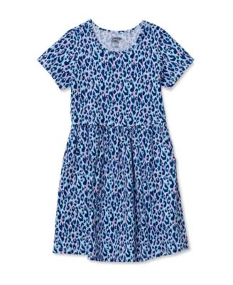 Girls Short Sleeve Gathered Waist Jersey Dress