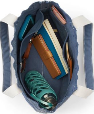 Medium Eyelet Canvas Open Top Tote