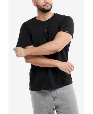 XRAY Men's Basic Henley Neck Short Sleeve T-Shirt