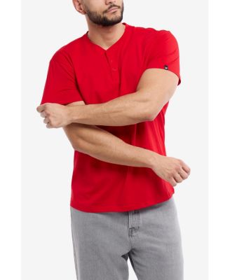 XRAY Men's Basic Henley Neck Short Sleeve T-Shirt