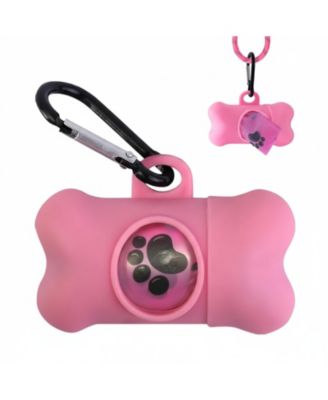 Dog Poop Bag Dispenser with Carabiner Lavender Scented Leak-Proof Bags