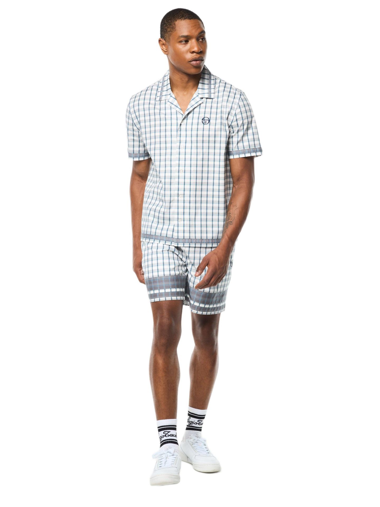 Мужская рубашка Sergio Tacchini Quadretto Cabana, цвет: Яркий белый — фото 3