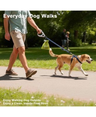 2pcs Dog Poop Bag Holder Hand Free Metal Waste Carrier for Leash Walking