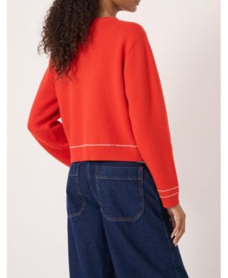 Women's Wool-Blend Stitch Detail Cardigan