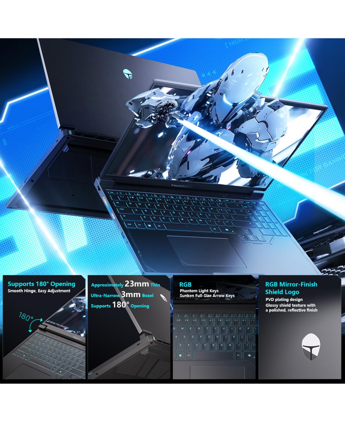 Thunderobot Radiant S 16 Traditional Laptop Amd Ryzen 9 ,16GB Ram Nvidia GeForce Rtx 512GB Ssd Storage Windows 11 Home 300Hz
