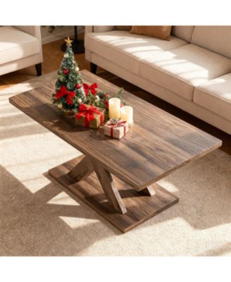  Rectangular Coffee Table Stable Wood Frame