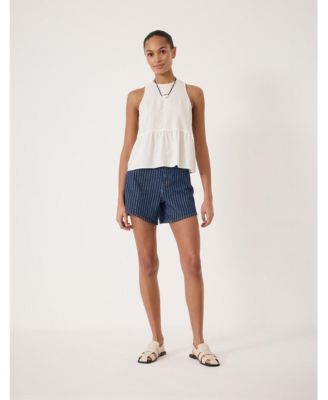 Women's Nomie Linen Blend Peplum Top