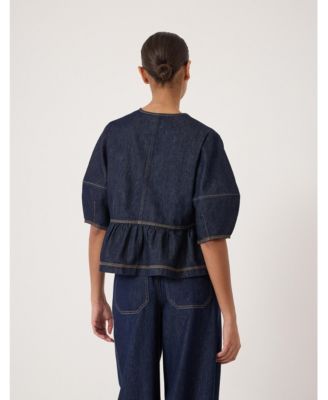 Women's Betty Barrel Sleeve Denim Top