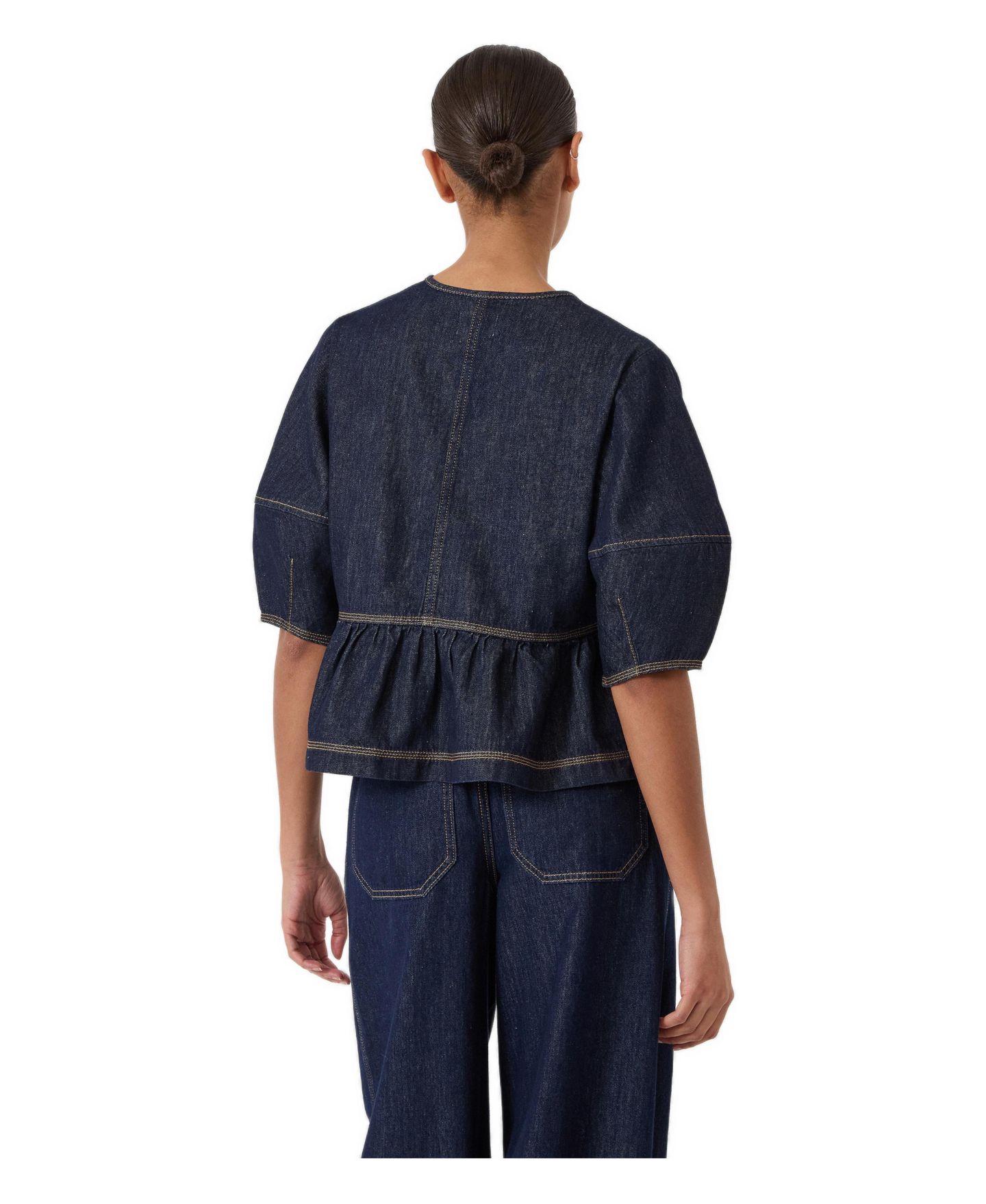 Женский топ Hush Betty Barrel Sleeve Denim, цвет: Варёный — фото 3