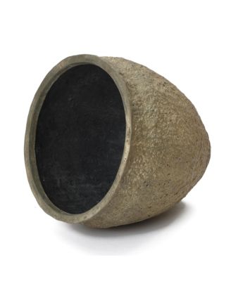  Dia Concrete Large Round Planter Pot, Rustic Textured Pot with Drainage Hole, Indoor Outdoor Plant Pot for Home Garden Patio