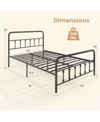 Full Metal Platform Bed Frame with Storage Drawers and Headboard