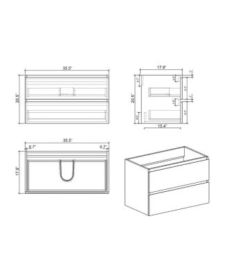 Luxury Wall Mounted Bathroom Vanity with Sink, Modern Floating Double Drawer Storage, Matte Basin, Pre-assembled
