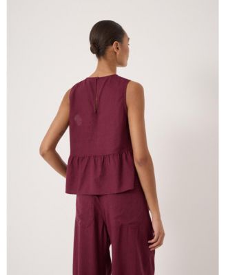 Women's Nomie Linen Blend Peplum Top