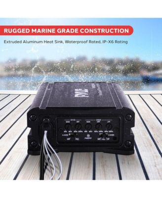 4-Ch. Waterproof Rated Marine Amplifier Kit with Wireless BT Control and RCA Input (PLUTVRKBT200X4) - 600 Watt MAX
