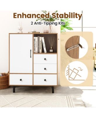 Mid-Century Modern Buffet Sideboard with 4 Drawers