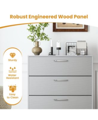 4-Drawer Storage Cabinet with Metal Legs and Anti-Toppling Devices