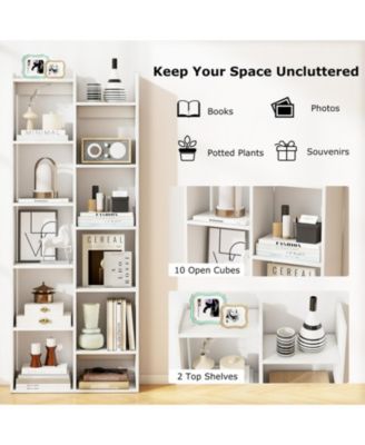 11-Tier Modern Book Organizer Bookcase with Safety Kits