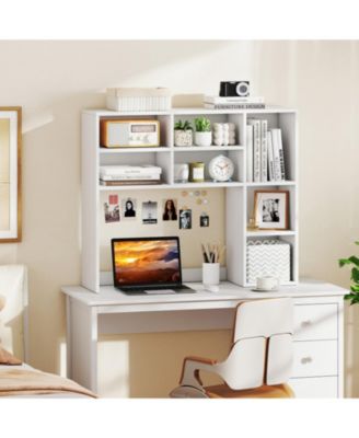 Desktop Bookshelf with 7 Cubbies and 3 Adjustable Shelves