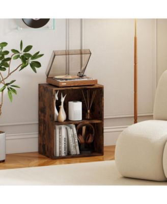 2-Cube Floor Standing Open Bookshelf with Adjustable Shelf