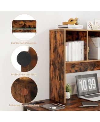 Desktop Bookcase with 4 Cubbies and Open Back Compartment