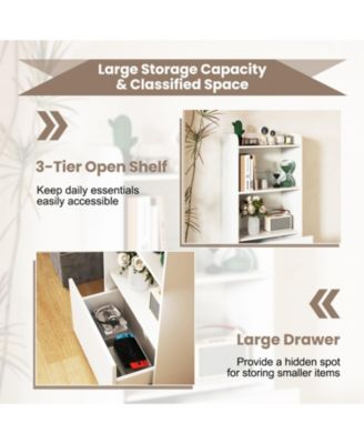 3-Tier Freestanding Bookshelf with Drawer