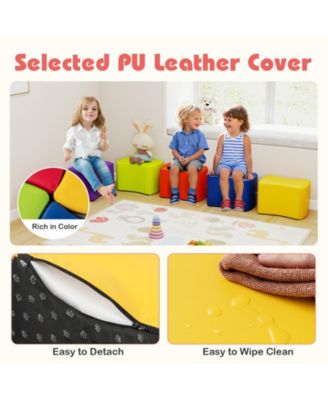 Six Piece Modular Kids Stool Set with Butterfly Design