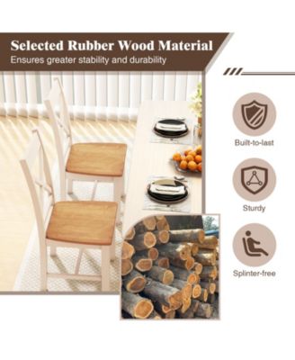 Wooden Dining Chairs Set of Two with High Back Design