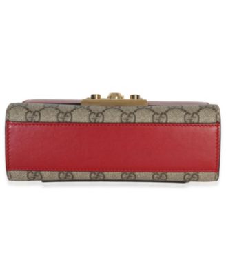 Red GG Supreme Canvas Small Padlock Shoulder Bag