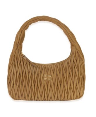 Brown Suede Matelasse Wander Hobo