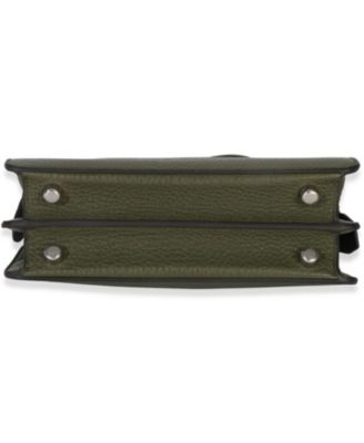 Olive Calfskin Leather Mini Peekaboo ISeeU Bag