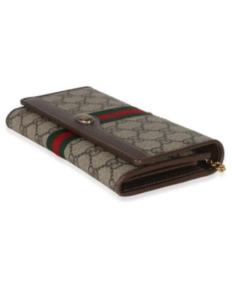 Beige GG Supreme Canvas Ophidia Wallet On Chain