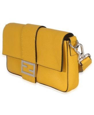 Yellow Cuoio Romano Selleria Belt Baguette Bag