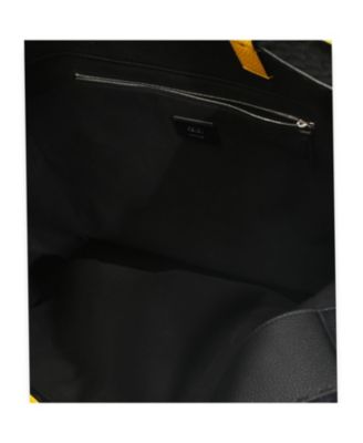 Yellow Black Wool Logo Tote