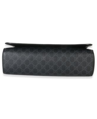 Black GG Supreme Canvas Night Courrier Flap Messenger Bag