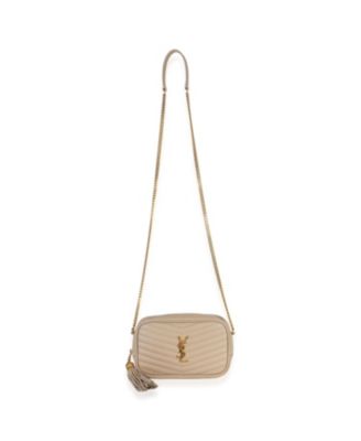 Beige Grain De Poudre Matelasse Mini Lou Camera Bag