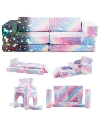 10-Piece Modular Kids Play Couch Sectional Sofa