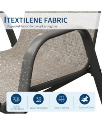 Set of 4 Textilene Stackable Outdoor Dining Chairs