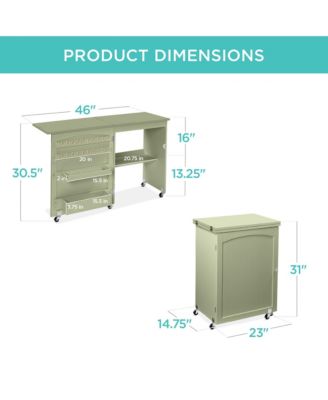 Sewing Machine Table and Desk w/ Craft Storage and Trays
