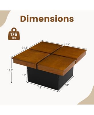 Square Center Table, Mid Century Modern Coffee Table