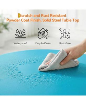 3-Piece Foldable Metal Bistro Set with Round Table, Compact for Small Spaces