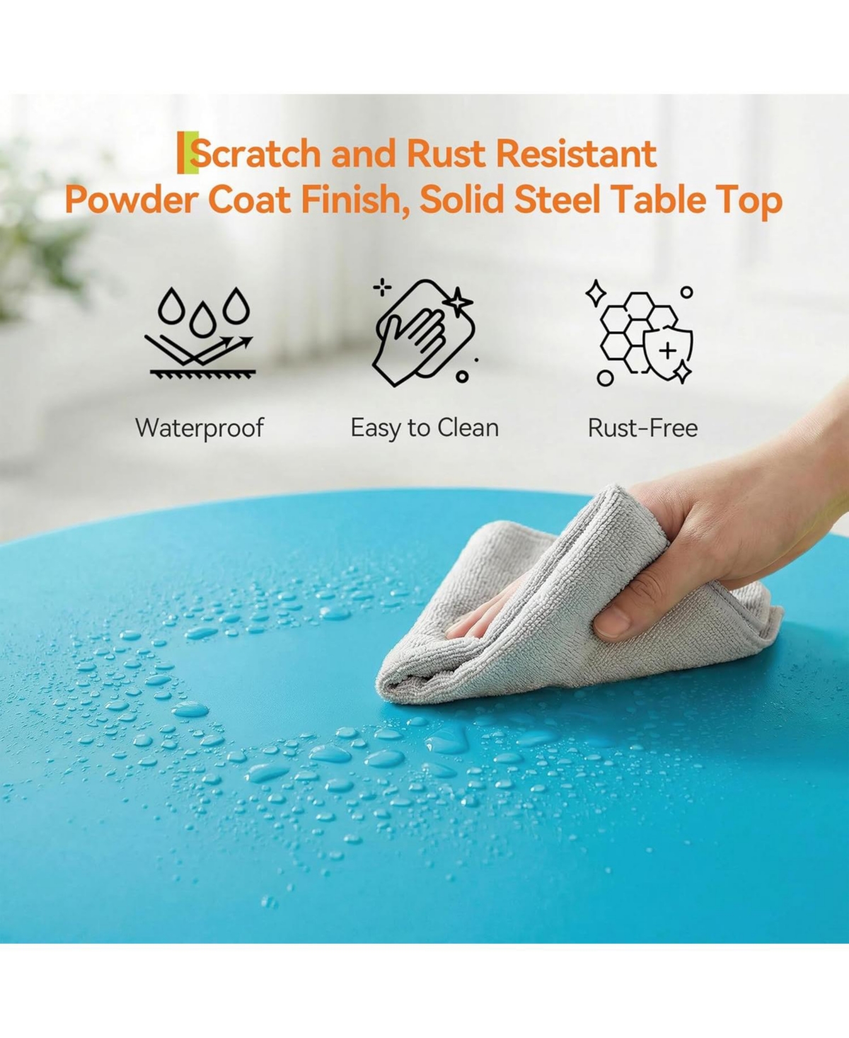 gaomon 3-Piece Foldable Metal Bistro Set with Round Table