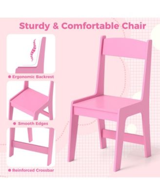 Kids Study Desk and Chair Set with Hutch and Storage Cabinet