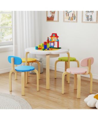 Flower Shaped Kids Activity Table Set with Chairs and Stools
