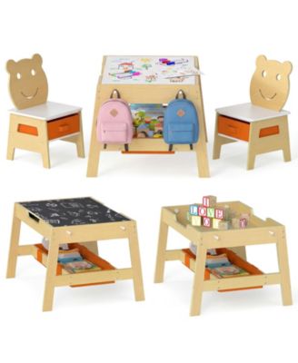 Toddler Table and Chairs Five in One Art Desk with Boards