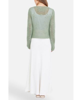 Women's Flower Crochet Button Up Cardigan