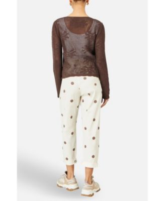 Women's Flower Crochet Button Up Cardigan