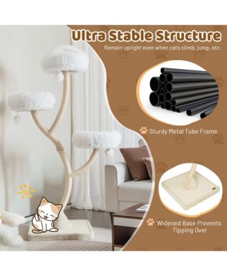 Cat Tree Tower 70'' Multi-Level Kitten Activity Center w/ 3 Perches and Balls