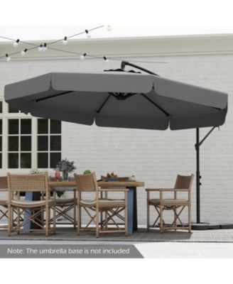 10 ft Cantilever Patio Umbrella with Protective Cover Infinite Tilt and Ruffled Edge