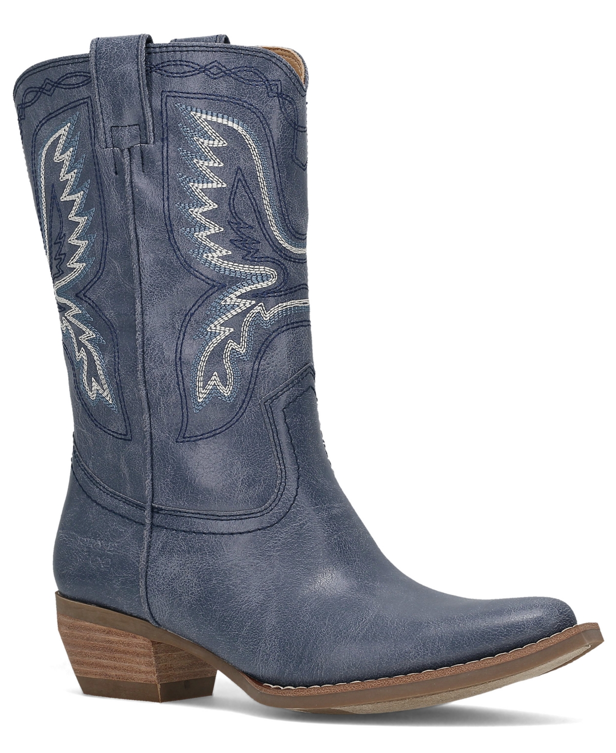 Frye and Co. Women's Irlene Short Deco Stitch Almond Toe Boots - Denim Blue