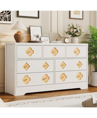 Dresser for Bedroom with Drawers, Wide Chest of Large Decorative Drawer Front with Large Clothes Storage Cabinet, Wood Bedroom Dresser